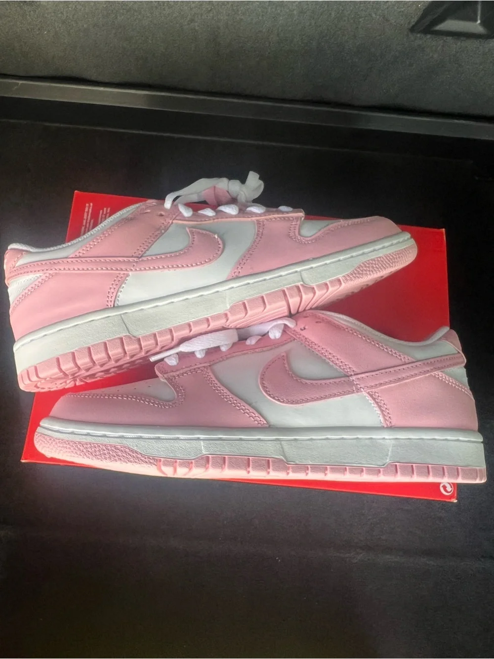 Nike Dunk Low White Medium Soft Pink FB9109-125 Size 7Y/8.5W New No Lid!